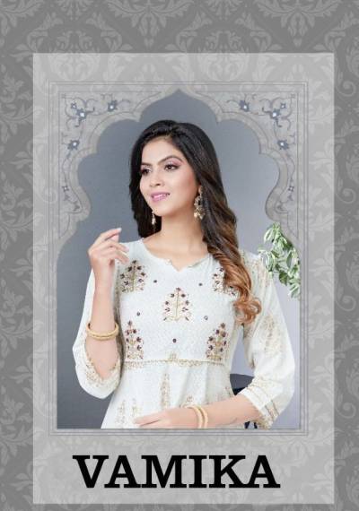 Vamika By Biva White Rayon Gown With bandhani Dupatta Wholesaler in india